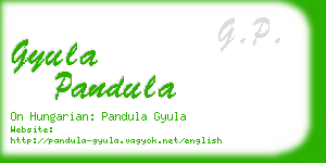 gyula pandula business card